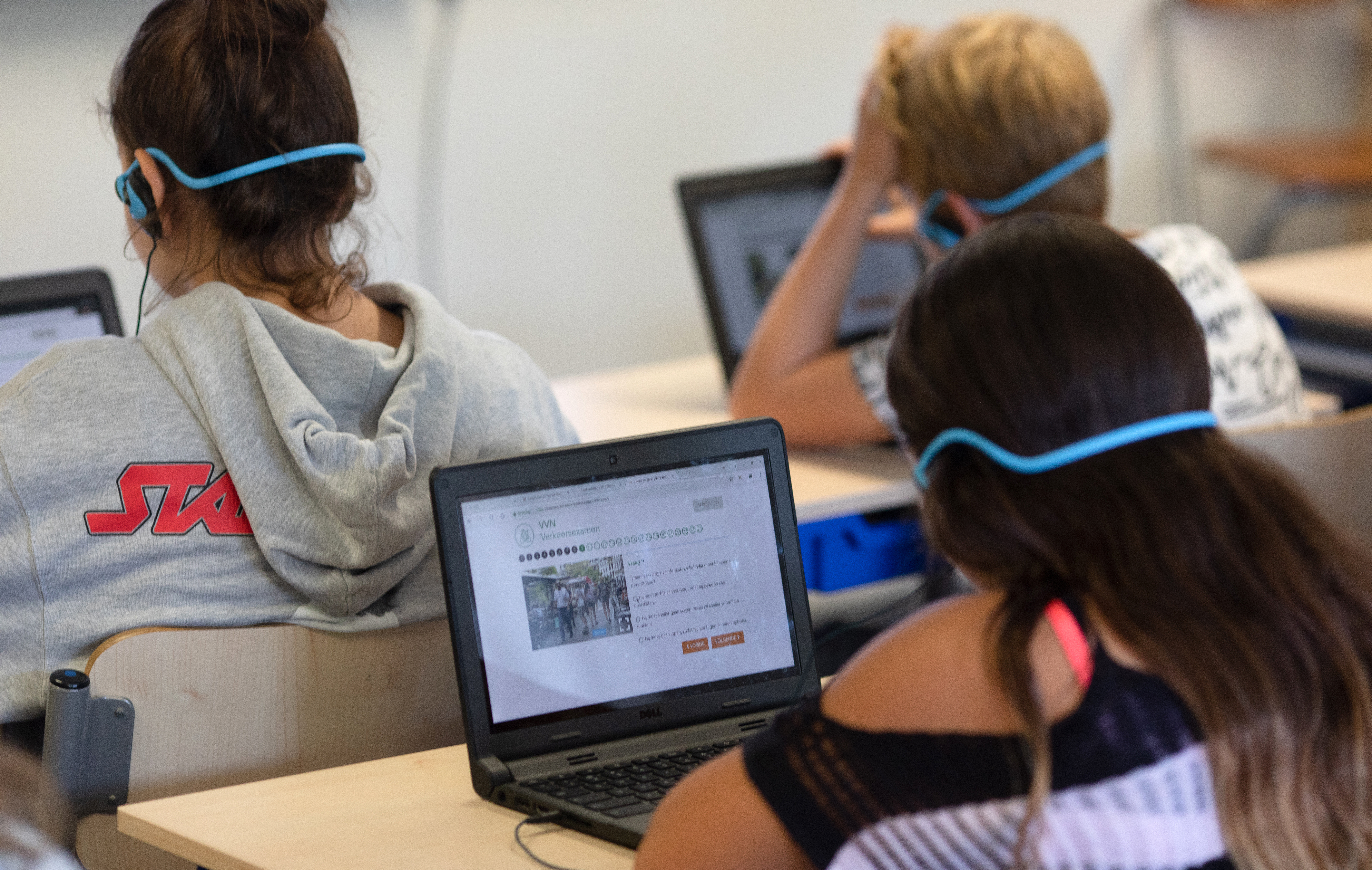 Digitaal VVN Verkeersexamen op een chromebook